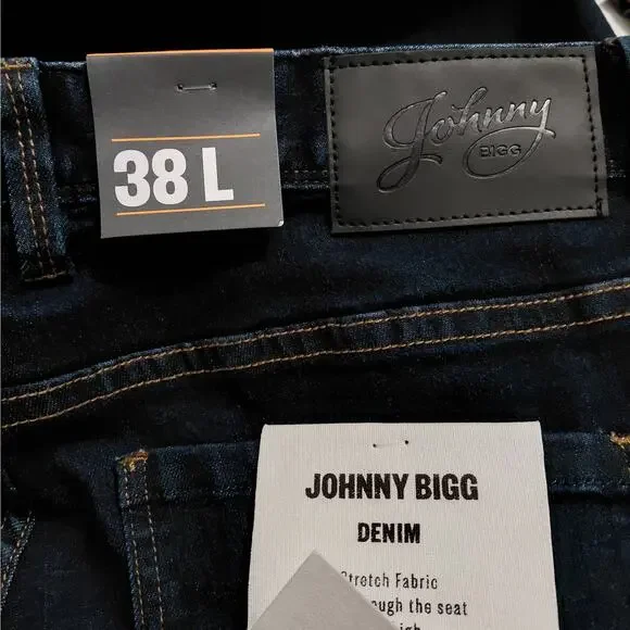 Johnny Bigg Mens 38L Aeden Slim Fit Jeans Dark Wash Stretch Denim Long Leg NWT - Picture 9 of 11